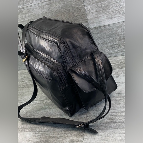 DunHill Leather Black Computer Shoulder Work Business Bag Messenger France Zip - Picture 8 of 16